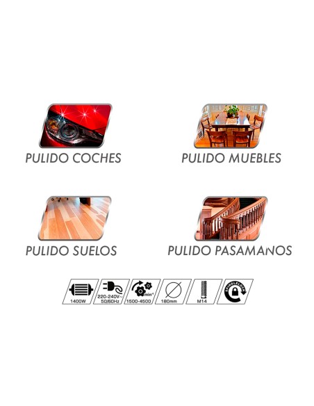 PULIDORA ELÉCTRICA TOTAL 180MM 1400W