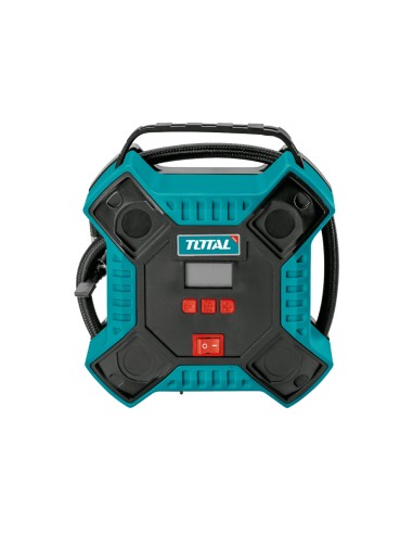 COMPRESOR AIRE BATERIA TOTAL 12V (11 BAR - 35L/min - CON ENCHUFE MECHERO COCHE)