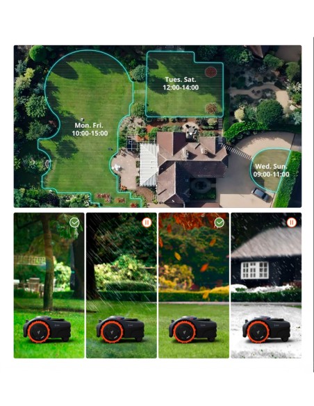 Robot cortacésped sin cable Segway Navimow i108E 800 m² +... 2
