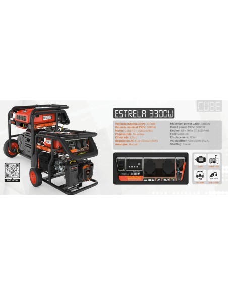 Generador a Gasolina GENERGY Estrela 3.300